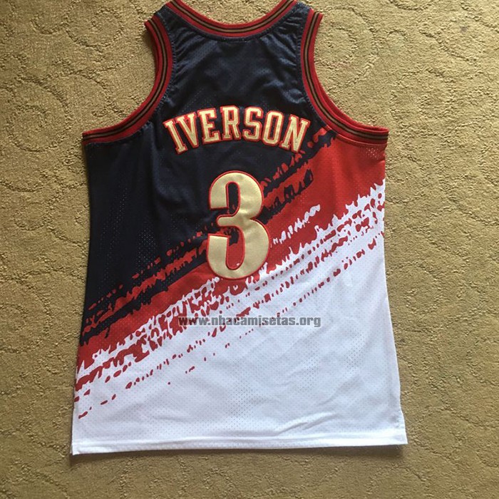 Camiseta Philadelphia 76ers Allen Iverson NO 3 Mitchell & Ness Negro